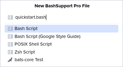 Popup to choose the type of your new script