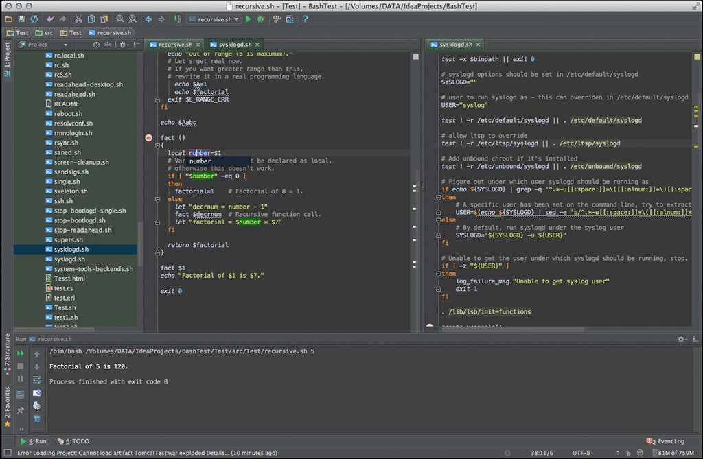 BashSupport editor window