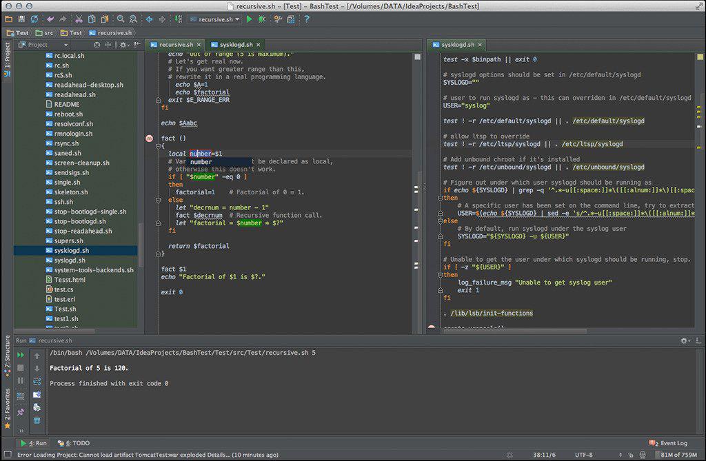 BashSupport editor window