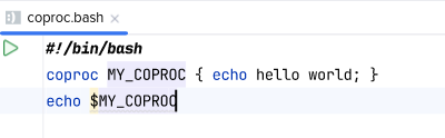 Variable defined by the coproc builtin