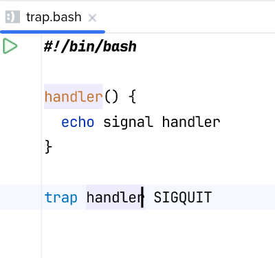 Function referenced by the trap builtin