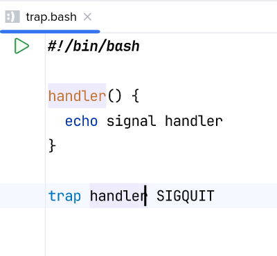 Function referenced by the trap builtin