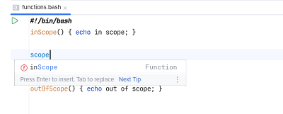 Variable Declaration Completion in BashSupport Pro
