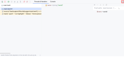 How to show the bashdb console