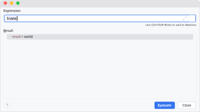 Evaluate an expression with the Bash debugger
