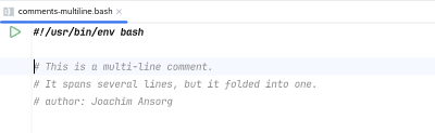 Folding of a multi-line comment