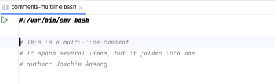 Folding of a multi-line comment