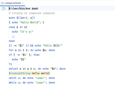 Code folding of a group command