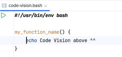 Code vision für eine Funktionsdefinition