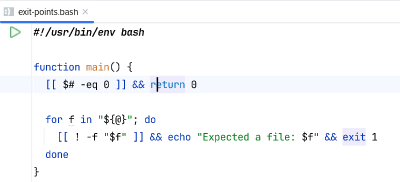 Highlighting of function exit points