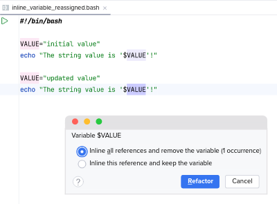 Inlining a reassigned variable