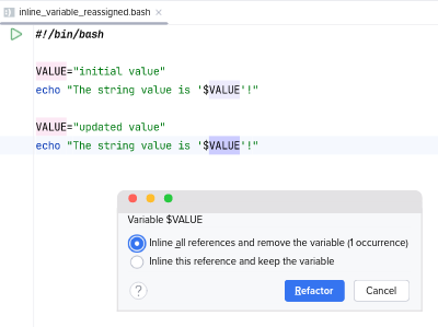 Inlining a reassigned variable