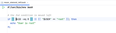 Switched conditions after using 'Move Element Left'