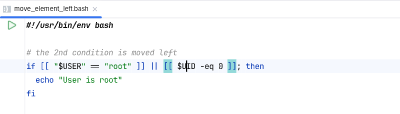 Switching conditions with 'Move Element Left'