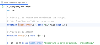 Reordered functions after using 'Move Statement Up'