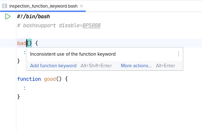 Inconsistent use of the function keyword