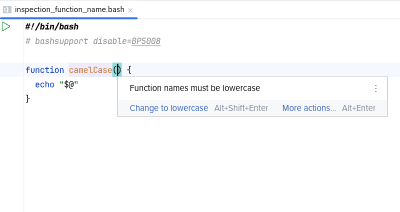 Incorrect function name