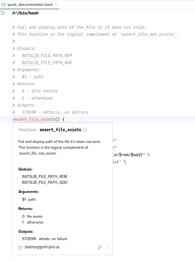 Quick documentation of Google style documentation