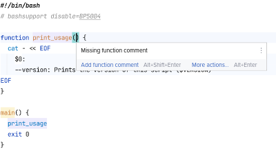 Function comments