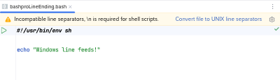 Incompatible line separators