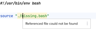 Missing source file