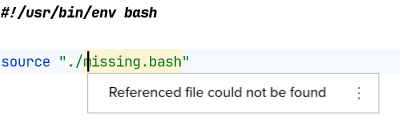 Missing source file