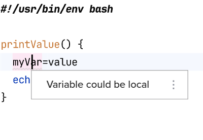 Local use of variable