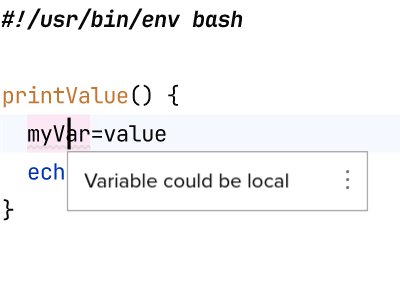 Local use of variable