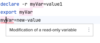 Modification of a read-only variable