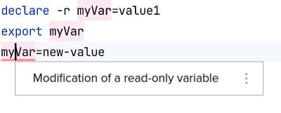 Modification of a read-only variable