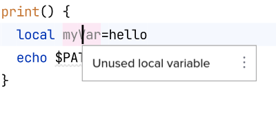 Unused local variable