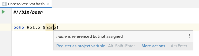 Highlighting of an unresolved variable reference