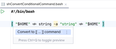 Before 'Convert to [[ ... ]] command'
