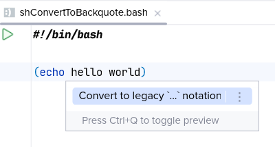 Before 'Convert to legacy `...` notation'