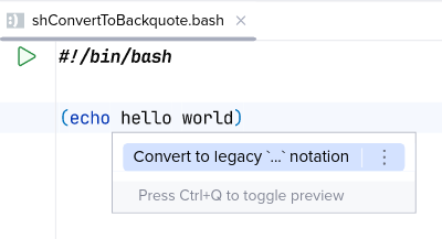 Vor 'Convert to legacy `...` notation'