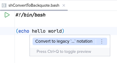 Перед 'Convert to legacy `...` notation'