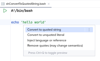 Vor 'Convert to quoted string'