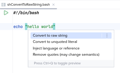 Vor 'Convert to raw string'