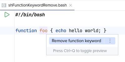 Перед 'Remove function keyword'