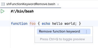 Before 'Remove function keyword'