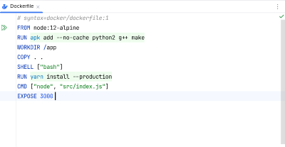 Highlighting of shell commands in a Docker file