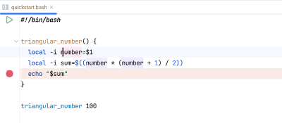 Adding a breakpoint to the shell script