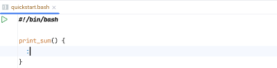 Newly created shell script function