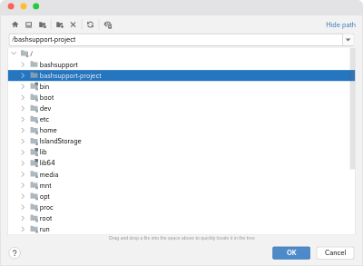 Choosing an empty project directory