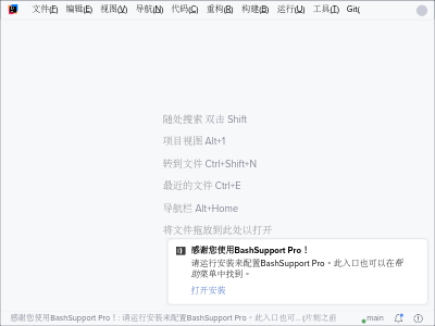 Notification to configure BashSupport Pro