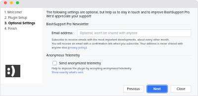 Optional setup step of BashSupport Pro