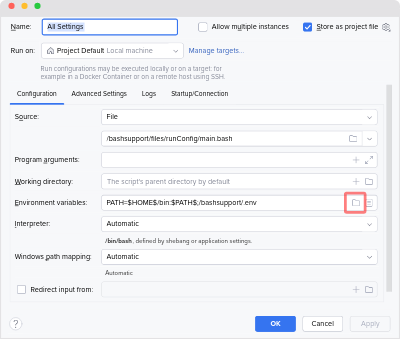 Support for .env files and scripts