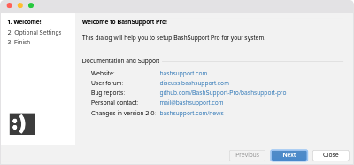 First steps with BashSupport Pro