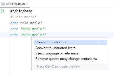 Detections of spelling mistakes in a shell script